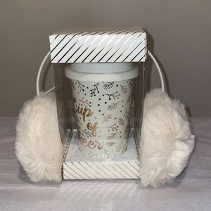 Saks 5th Ave Cup of Cheer and Ear Muff Gift Set NWT